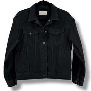 Everlane Oversize Black Denim Jacket Women's Size Medium 100% Cotton